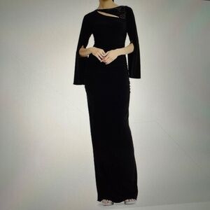 Adrianna Papell Beaded Gown Black 4 Petite